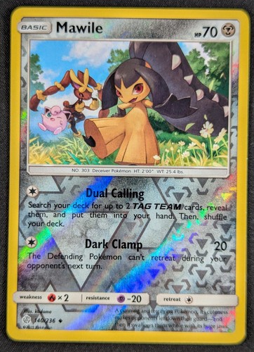 Mawile 2019 Cosmic Eclipse Reverse Holo Pokemon Card 140/236 (NM)