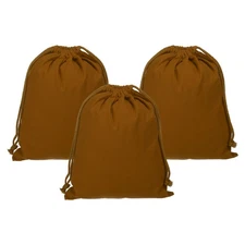 3pcs Reusable Drawstring Bags, 10x12.6" Multipurpose Bags, Brown