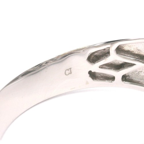 Herrenring Cirari 14 Karat Weißgold Onyx und Diamanten Größe 11 - Bild 7 von 8