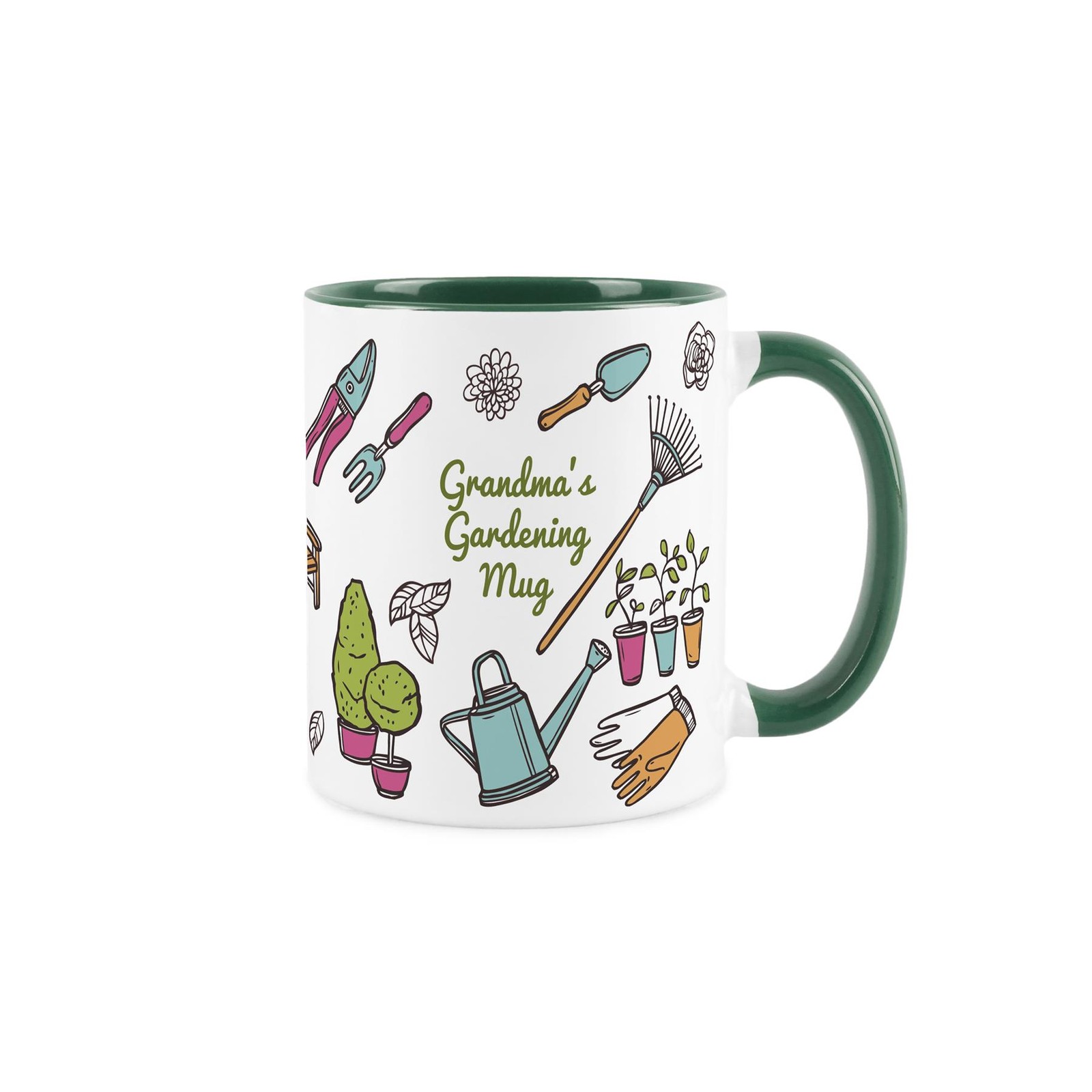 Grandma's Gardening Mug - Dark Green Ceramic Tea/Coffee Drinks Cup Gift