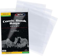 1000 BCW Golden Age Comic Book Resealable Bags 2 mil Acid Free Protector Storage