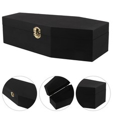 Decorative Wood Coffin Box Travel Necklace Organizer Birthday Keepsake