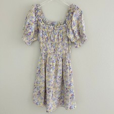 Levi's Verenne Mini Dress Large Caitlyn Floral Smocked Puff Sleeve