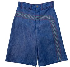 Vintage 80s JC Penny Kids Embroidered Baggy Blue Denim Jeans Size 12