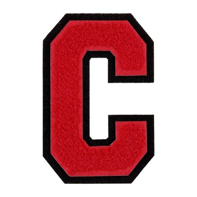 MECCANIXITY Chenille Letter Patches, 4'' Alphabet C Iron on Patches red 