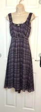Simply Vera By Vera Wang Purple Y2K Style Plaid Print Knee Length Dress Size 8 