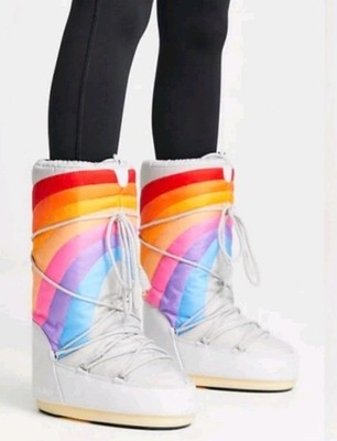Moon Boot Icon Rainbow Glacier Grey Nylon Technica Original Size 7 / 8.5