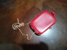 Elizabeth Arden New York Red Box Purse with Gold Chain Strap
