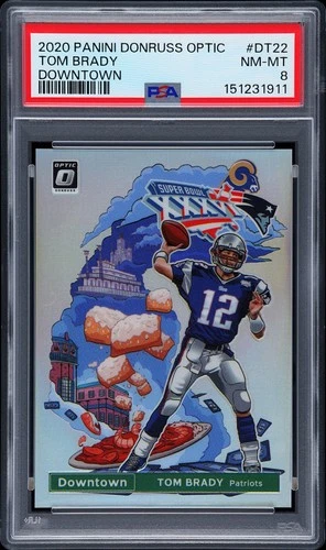 2020 PANINI DONRUSS OPTIC DOWNTOWN #DT22 TOM BRADY PSA 8