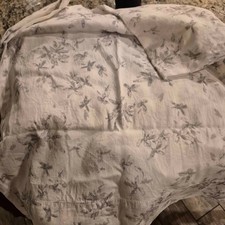 Calvin Klein Grey QUEEN Floral Watercolor Print Sheet Set