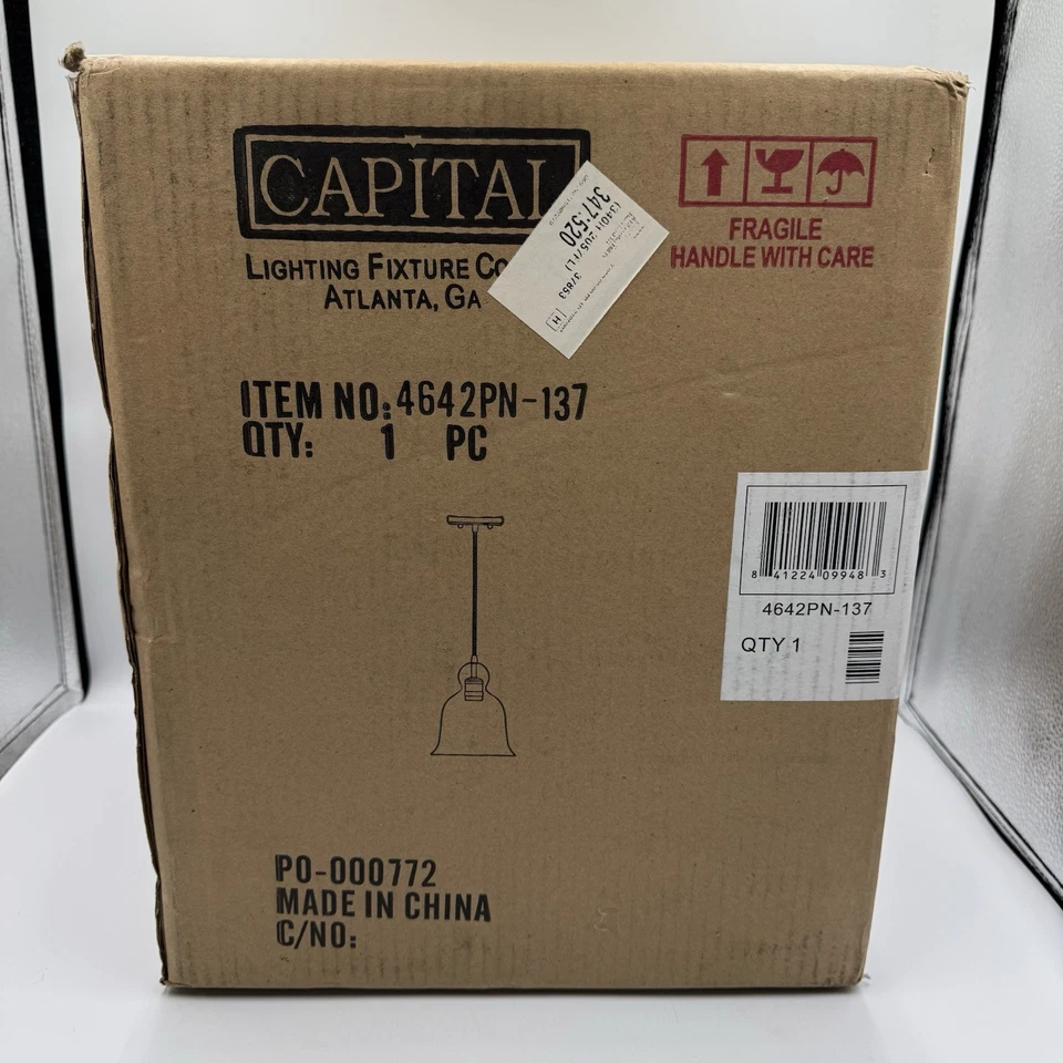 Mini colgante Capital Lighting de 10-1/2" de alto modelo: 4642PN-137 sellado de fábrica Foto 2 de 4