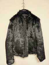 Valentino Roma Jacket Mens 50 Black Fur Reversible Bomber Full Zip I74040854