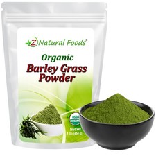 Z Natural Foods Organic Barley Grass Powder - USDA Organic Whole Food Green B...