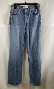Denim Forum Women's The '90s Vintage Mid-Rise Wide Leg Jeans Blue NWT 26W