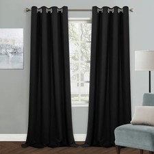 Curtains for Living Room and Bedroom - 90 Inch 52"W x 90"L Pack of 1 Black