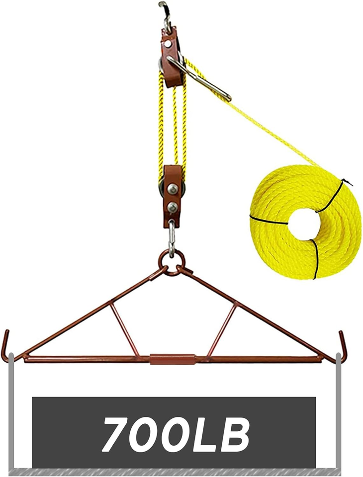 ATFLBOX Système Game Hoist Gambrel et système de levage à double poulie, accès de chasse haute capacité, cadeaux de chasse sauvage pour hommes