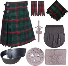 Scottish Traditional 8 Yards Tartan Kilt Outfit for Men Rose Hunting, 44 