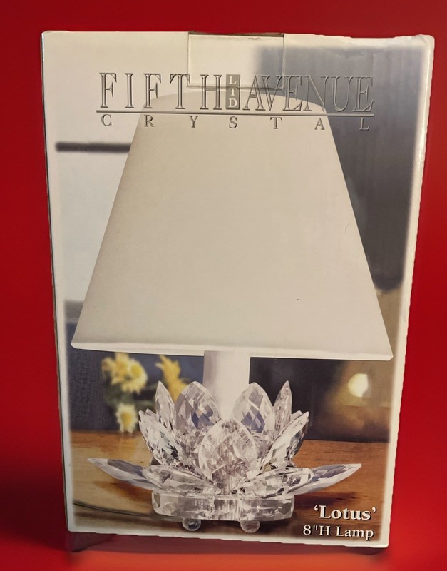 Vintage Fifth Avenue Crystal LTD Lotus Lamp Brand New, Never Taken Out Of Box