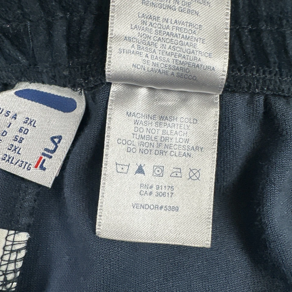 De Colección Fila Pantalones Sueltos de Terciopelo Hombres 3XL Azul Marino Tobillo Cremallera Bolsillos Bordados Y2K Foto 3 de 4