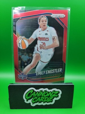 2025 Panini Prizm WNBA Emily Engstler #84 Red Pulsar /299 Washington Mystics
