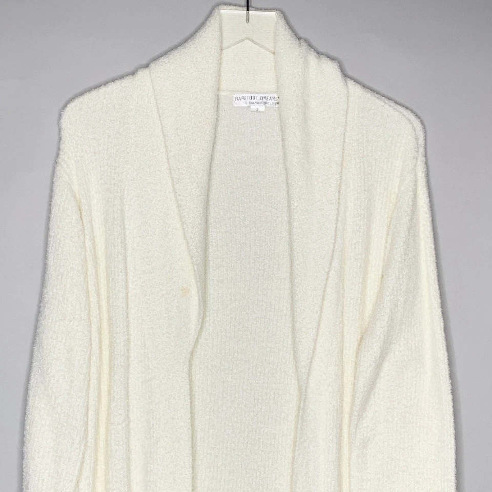 Bata tejida Barefoot Dreams 2 unisex crema bambú elegante ligera *defecto Foto 4 de 4