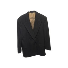 BILL BLASS Wool Made In USA Double-Breasted Men's Gray Pin Stripe Blazer