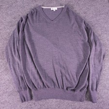 Peter Millar V-Neck Sweater Mens XL Gray Soft Merino Wool Silk