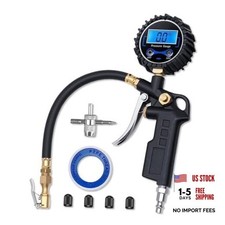 Digital Tire Pressure Gauge with Inflator - 250 PSI Heavy Duty Tire 1 Pack