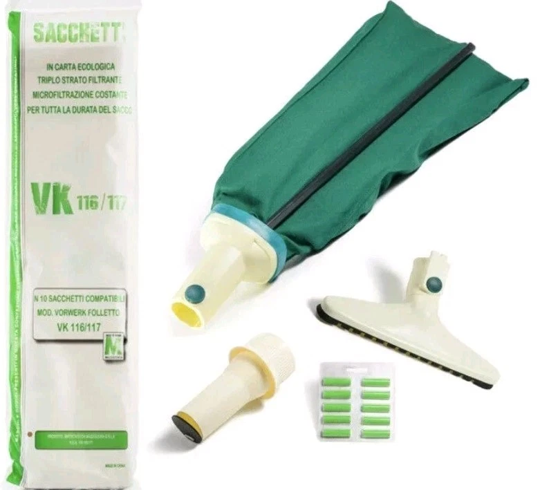Embout De Sac Pour Aspirateur Vorwerk Folletto VK120 (compatible) – Vert