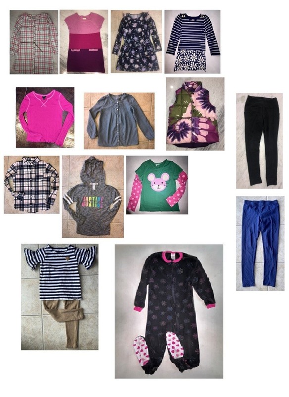 size 7/8 girl LOT 15 pcs Winter  *Dresses *Tops *Leggings *Vest *PJs