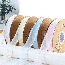 Width 1", Lenght 25 Yard Chiffon Ribbon Spool Gift Wrap Handmade DIY Materials