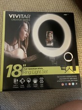 Vivitar Led Ring Light Set 18" inch Tripod Stand Tablet Phone Holder remote NEW