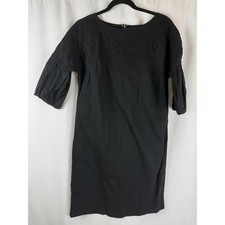 Lauren Ralph Lauren Black Dress Embroidered Floral Detail Size 4