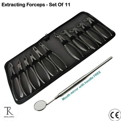 Dental Kit Of 11 Lower,Upper Molars,Premolars,Wisdom,Tooth Extraction Forceps CE