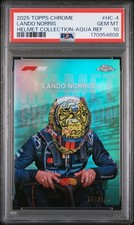 2025 Topps Chrome F1 Formula 1 Lando Norris Helmet Aqua /199 PSA 10 - Pop 2!