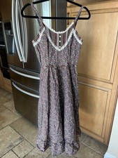 RARE Gunne Sax Peplum Calico Midi Vintage Dress Size 7 Sleeveless