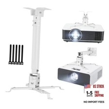 Universal Projector Mount Ceiling/Wall - 3-in-1 Projector Bracket with White