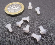 Flat Head Slotted Machine Screw Nylon, 4-40 x 1/4" Length 100 Pcs