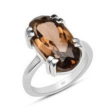 Smoky Quartz Gemstone Ring Solid 925 Sterling Silver Ring Pleasant For Loved One