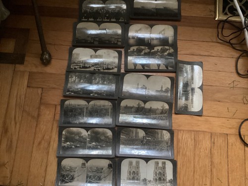 Set 15 KEYSTONE  STEREOCARDS WW1 CATHEDRAL Ships Soldiers Generals Antique - Picture 1 of 16