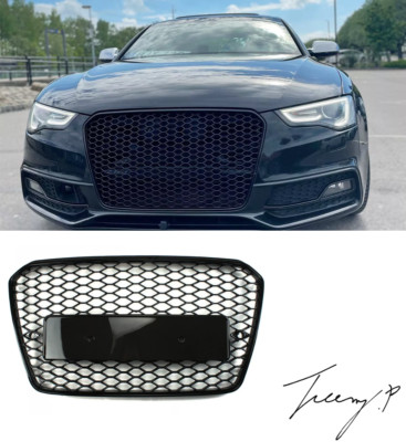 Audi A5 2012-2016 RS5 Style Front Grille Honeycomb Mesh Gloss Black OEM Fit