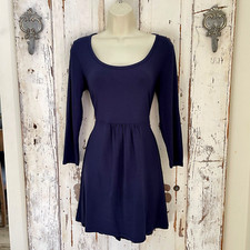 Boden Size 8 Woman's Navy Blue Soft Comfortable Knit Shift Casual Dress