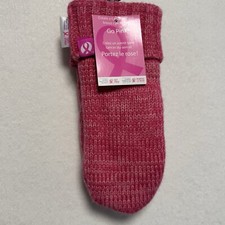 Pink Knit Gloves Mittens W/ Pink Ribbon For Breast Cancer Awareness Small NEW