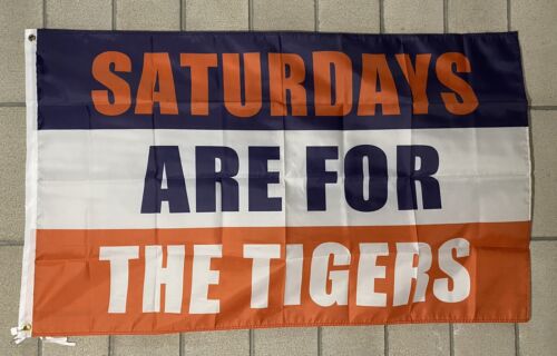 Clemson Tigers Football Flag Free Ship Saturdays Beer USA 3x5' Sign Banner - Afbeelding 1 van 1