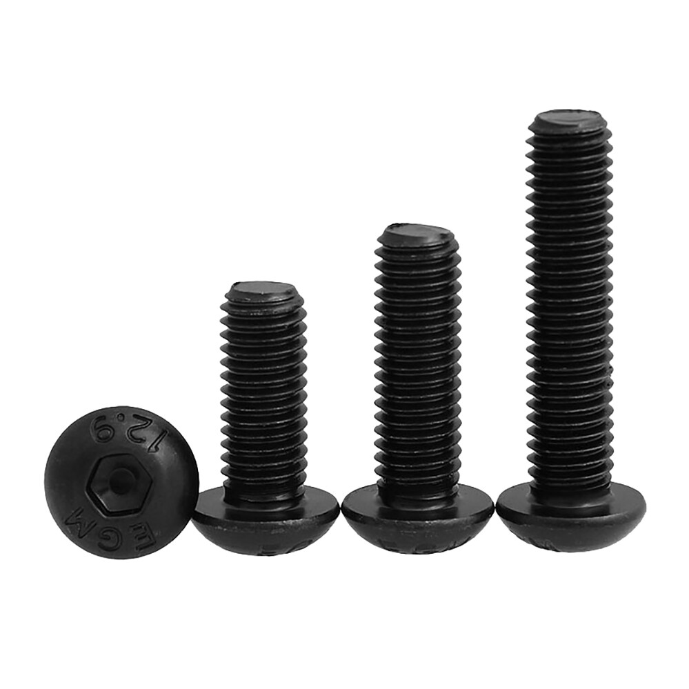 M4 M5 M6 Button Dome Head Allen Bolts Hex Socket Screws Black High
