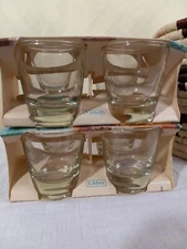 Libbey Vintage 2 Boxes 4 In Pack  Clear Thick 2 Oz Jigger Glasses New