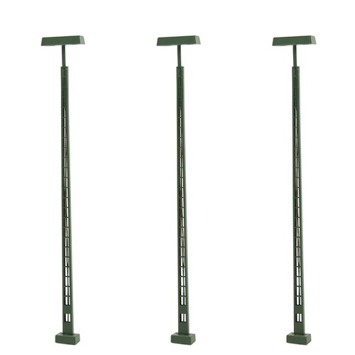 LQS54HO 3pcs Model Railway Lattice Mast HO Scale 1:87 Lamp Track Light 12cm - Picture 5 of 6
