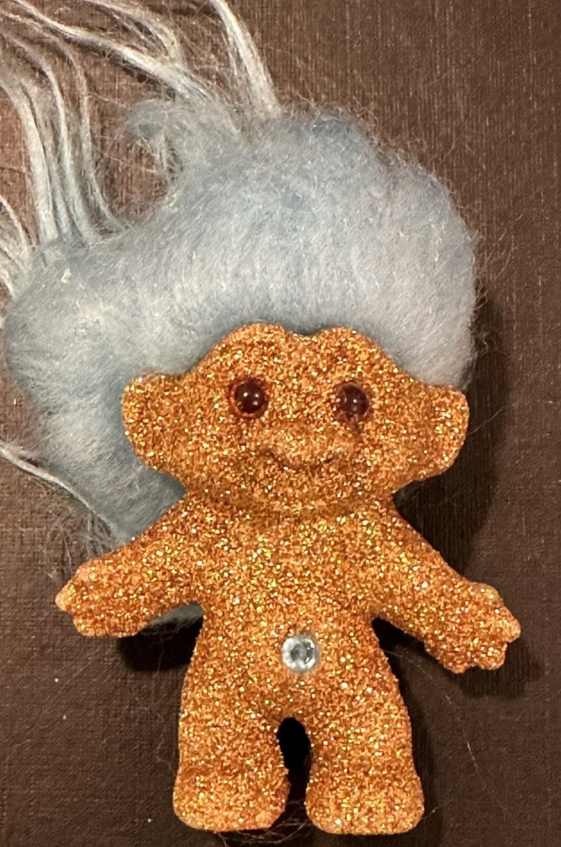 Troll Doll DAM Limited Edition Dark Horse Blue Hair Gold Glitter