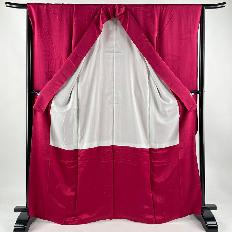 Furisode Kimono , Length 165Cm, Sleeve 65.5Cm M, Full Set Of Obi, Rose