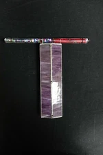 Purple Art Stained Glass Kaleidoscope Prismatic Oil Wand With Color Glitter